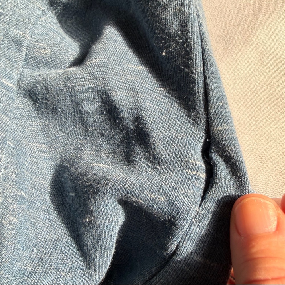 Ariat REAL Logo French Terry Heathered Blue Hoodie Sweatshirt - Picture 12 of 15
